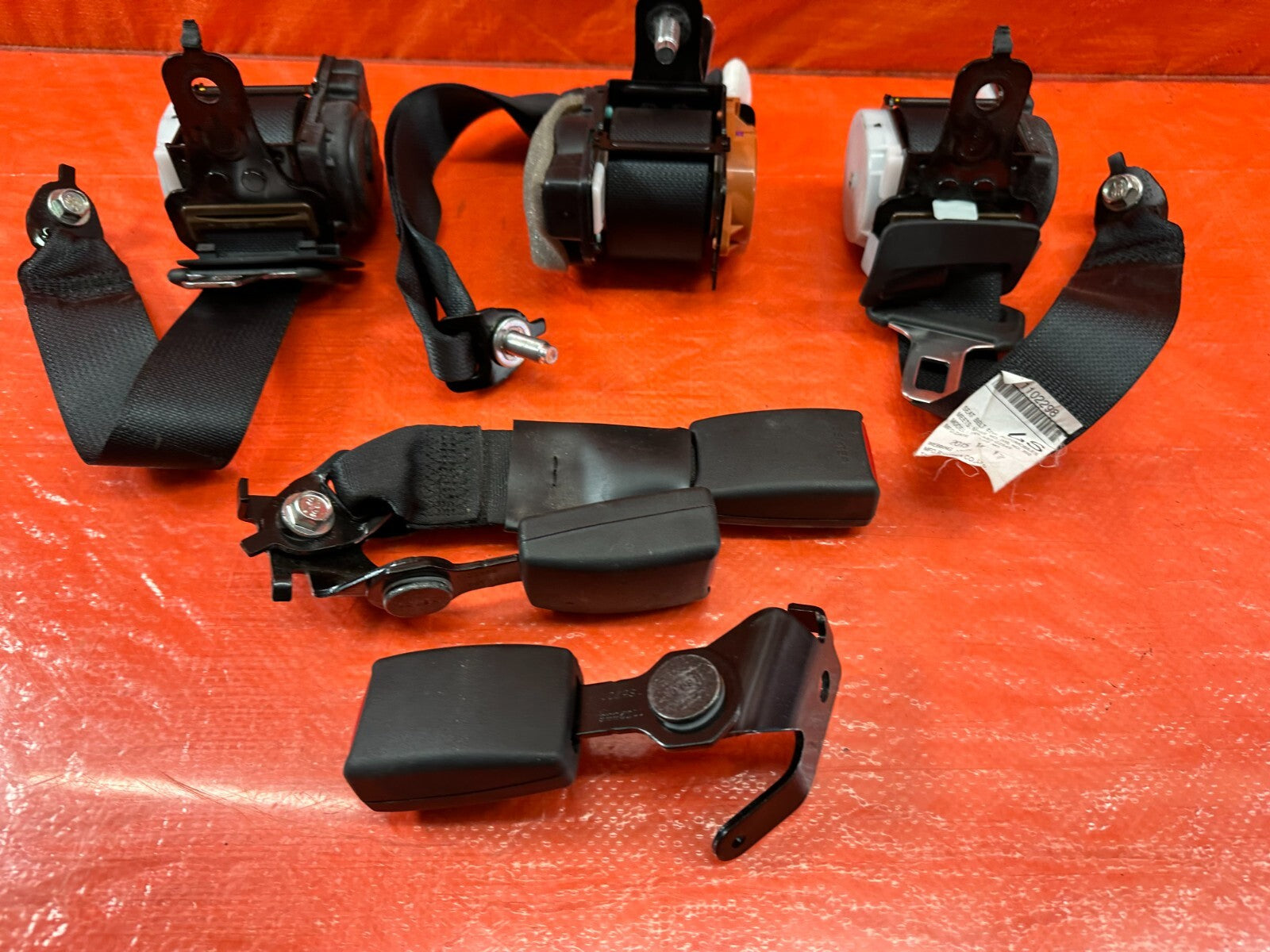 14 17 INFINITI Q50 REAR SEAT BELT SET LEFT & RIGHT SEAT BELTS   BLACK   OEM #2156