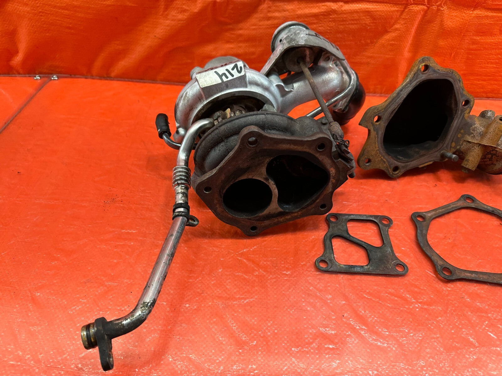 08 15 LANCER EVOLUTION X EVO 10   4B11T FACTORY TURBO CHARGER SET UP   OEM #21419