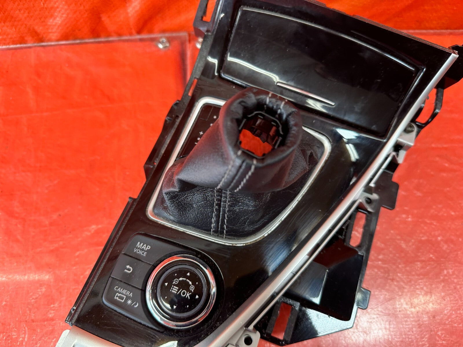 14 22 INFINITI Q50 CENTER SHIFTER CONSOLE W/ CONTROLS W/ NAVI & CAMERA OEM #2224
