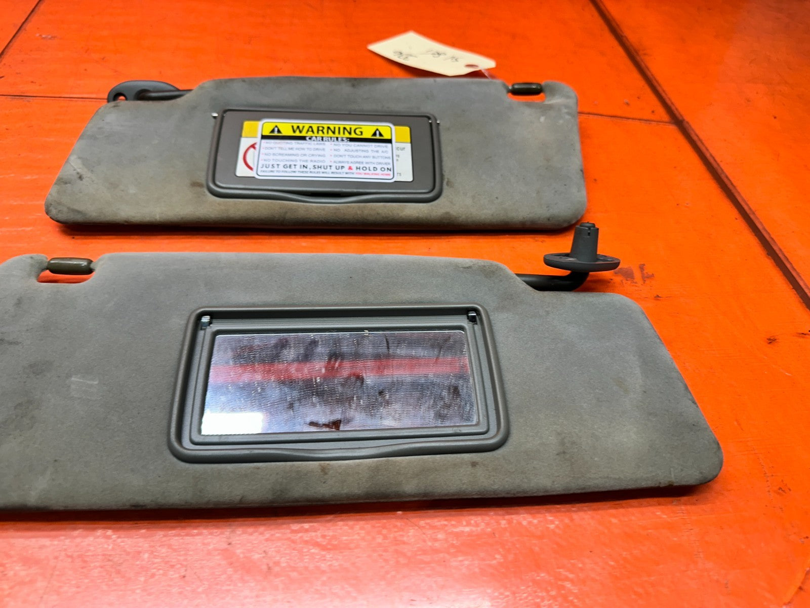 97 01 HONDA PRELUDE 2.2L DRIVER PASSENGER FRONT SUN VISOR SHADE SET OEM #33614