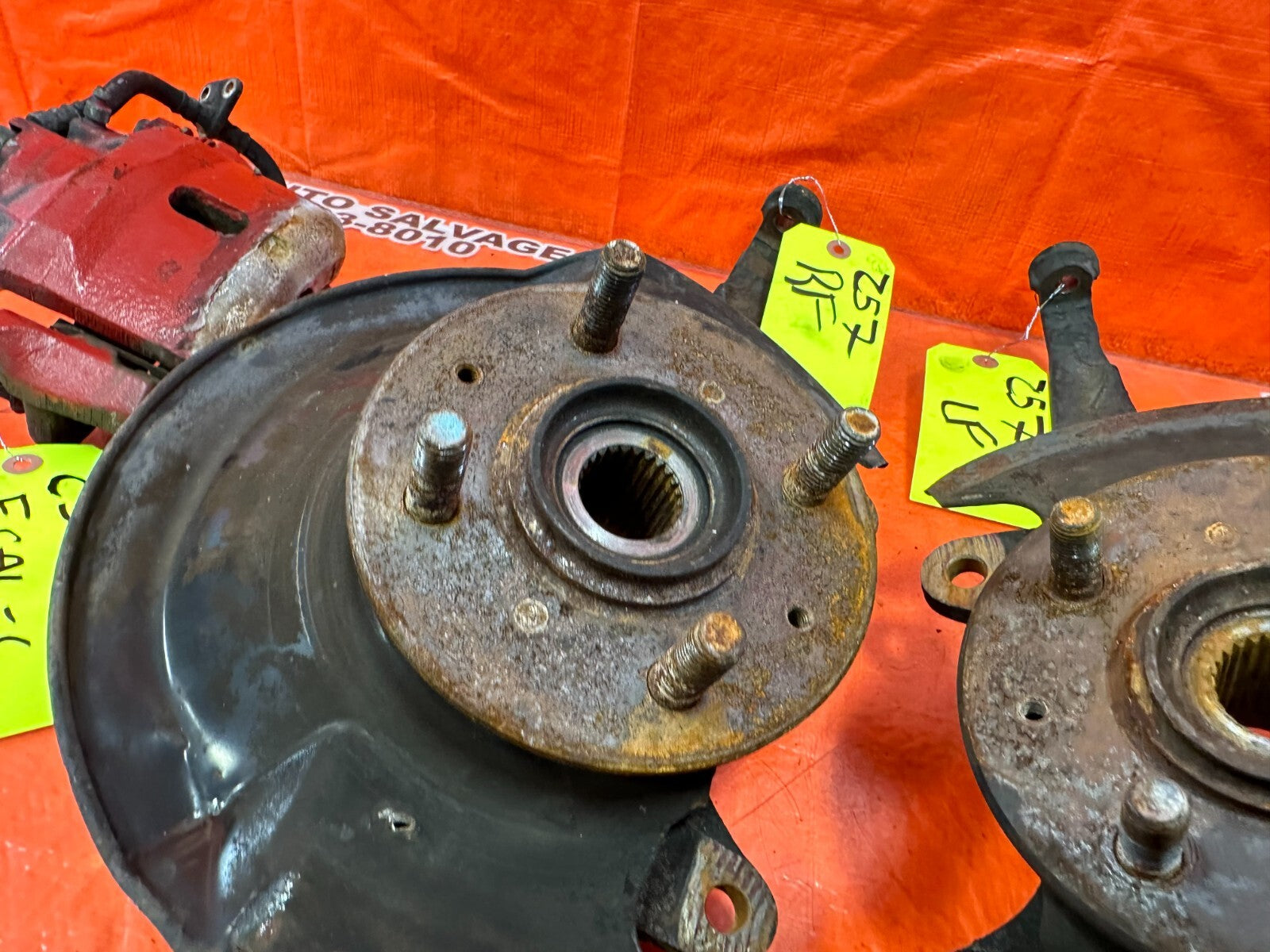 94 01 INTEGRA FRONT SPINDLE SET UP CALIPERS SPINDLES KNUCKLE HUB LEFT RIGHT #2573