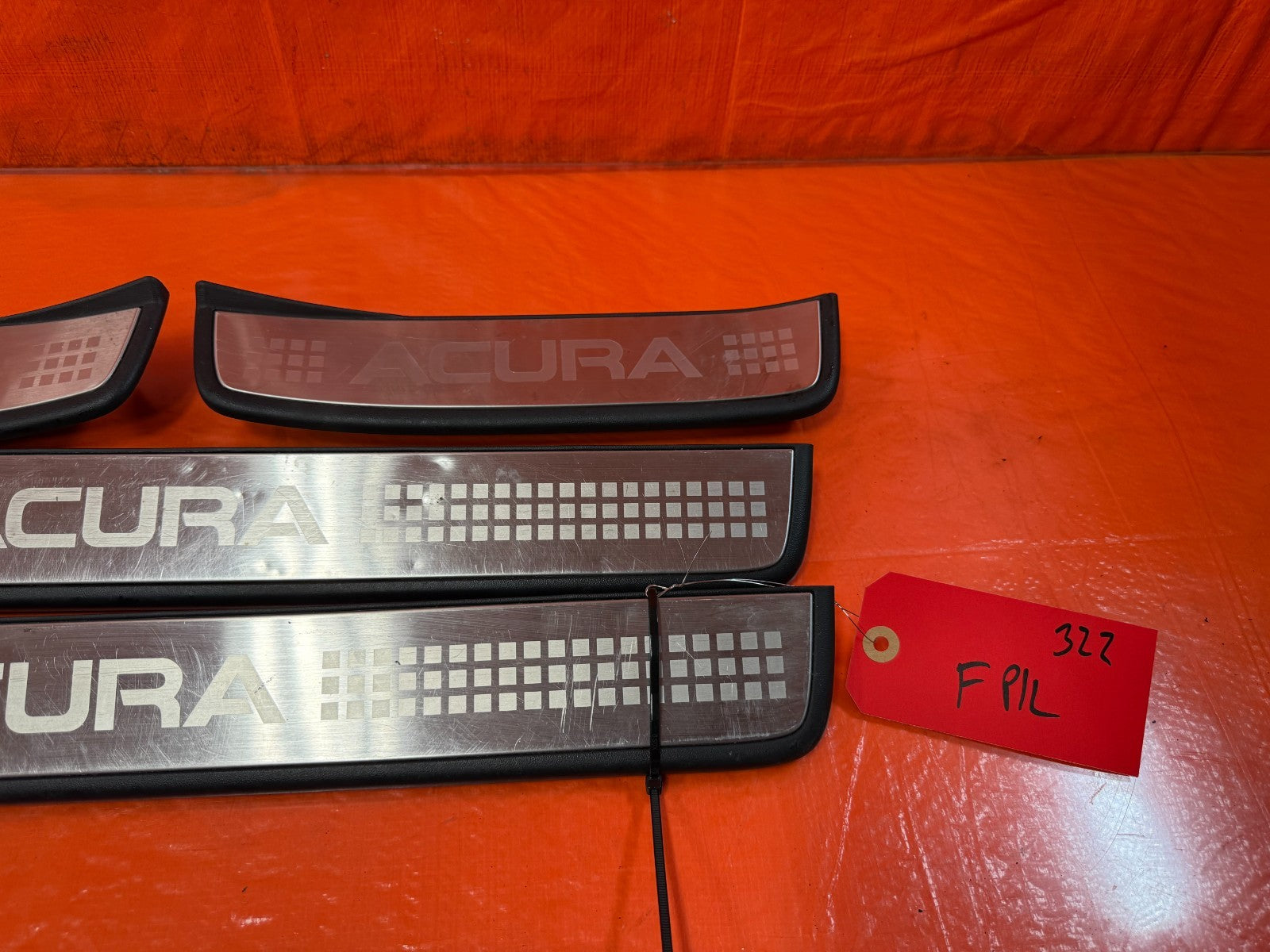04 08 ACURA TSX   FLOOR PILLAR SCUFF PLATE SET LEFT RIGHT FRONT REAR   OEM #3222