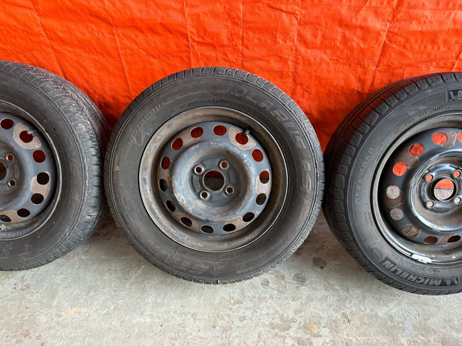 92 00 HONDA CIVIC   FACTORY STEEL WHEELS W TIRES   SET OF 5   PICK UP MIAMI ONLY2