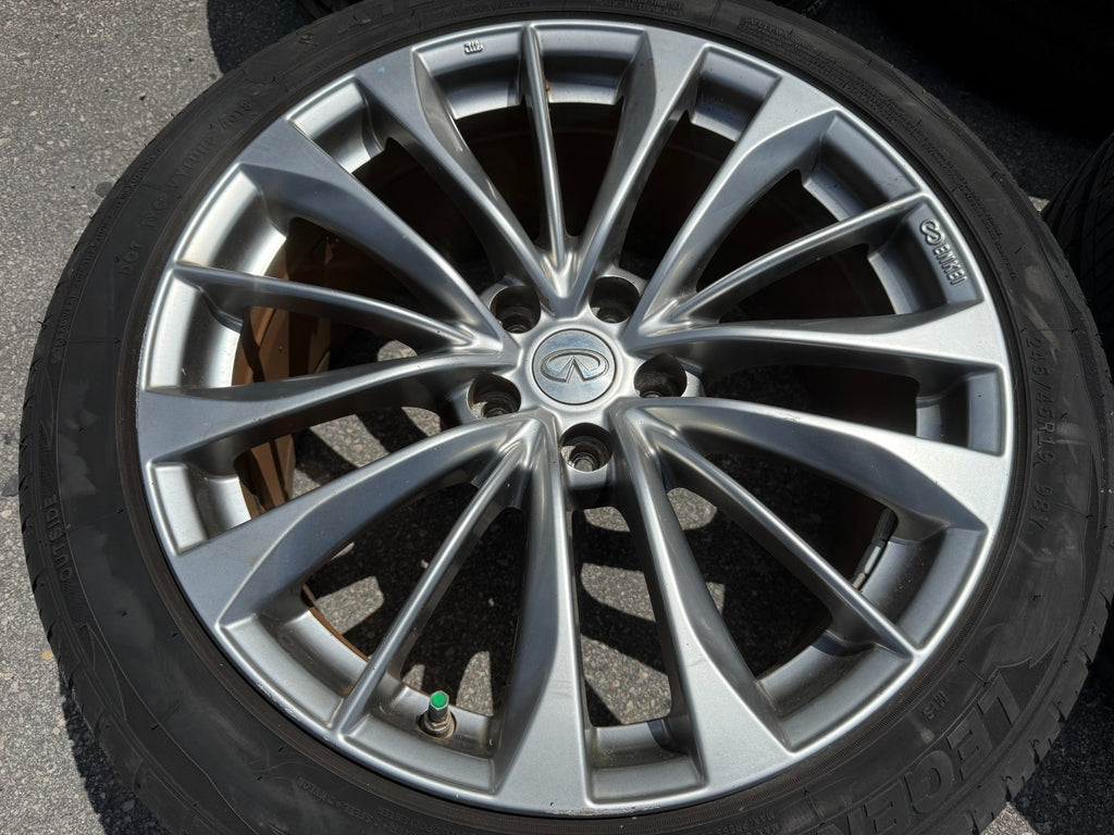 08 15 INFINITI G37 & Q60 SPORT MODEL 19 INCH 15 SPOKE ENKEI WHEELS RIMS OEM #3287