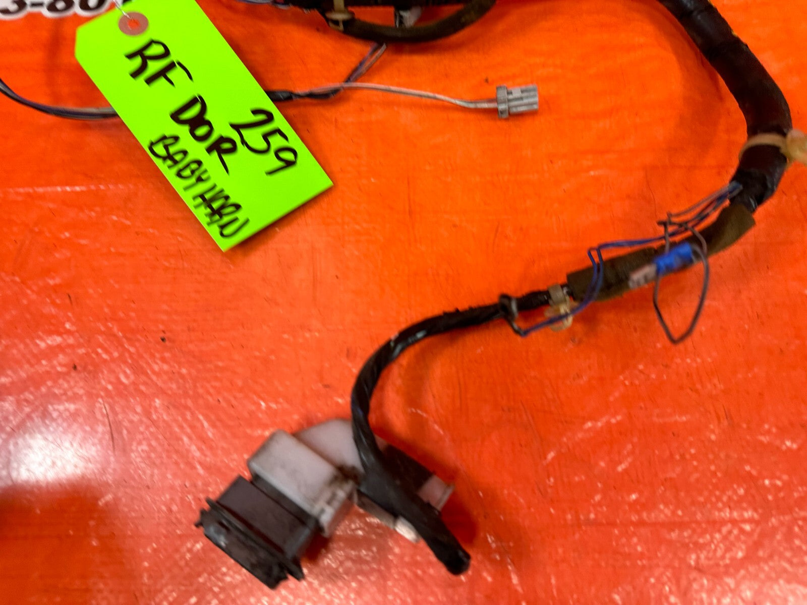 97 98 HONDA PRELUDE   PASSENGER RIGHT DOOR WIRING HARNESS WIRE LOOM   OEM #2599