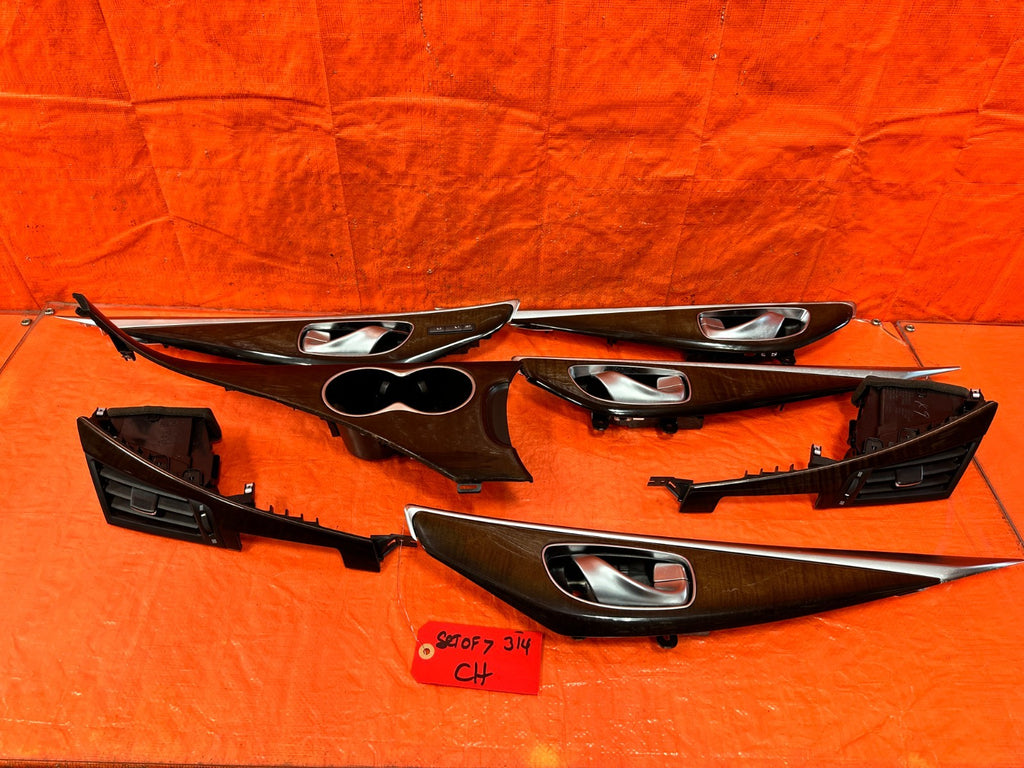 14 20 INFINITI Q50 WOOD GRAIN INTERIOR TRIM CUP HOLDERS DOOR PANEL AC VENTS OEM0