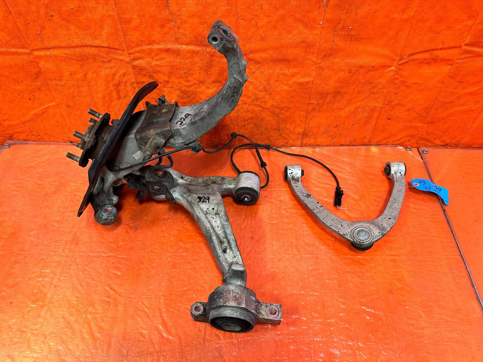08 15 INFINITI G37 Q60 RWD LEFT FRONT SPINDLE KNUCKLE UPPER LOWER ARMS #3290