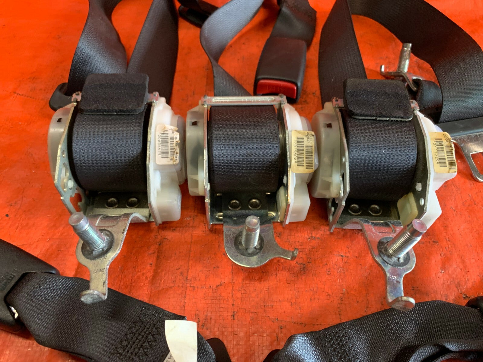 OEM 2008 08 HONDA CIVIC SI COUPE   COMPLETE REAR SEAT BELT SET LEFT RIGHT CENTER3