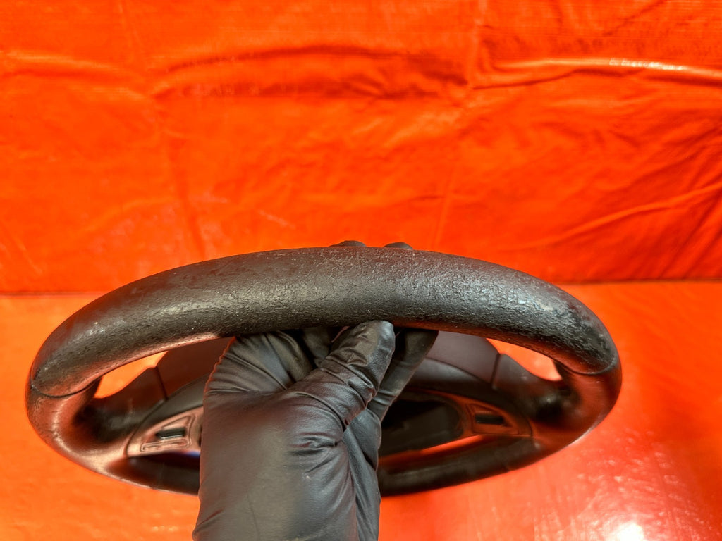 08 15 INFINITI G37 & Q60 2D COUPE   STEERING WHEEL   BLACK LEATHER WRAP OEM 32014
