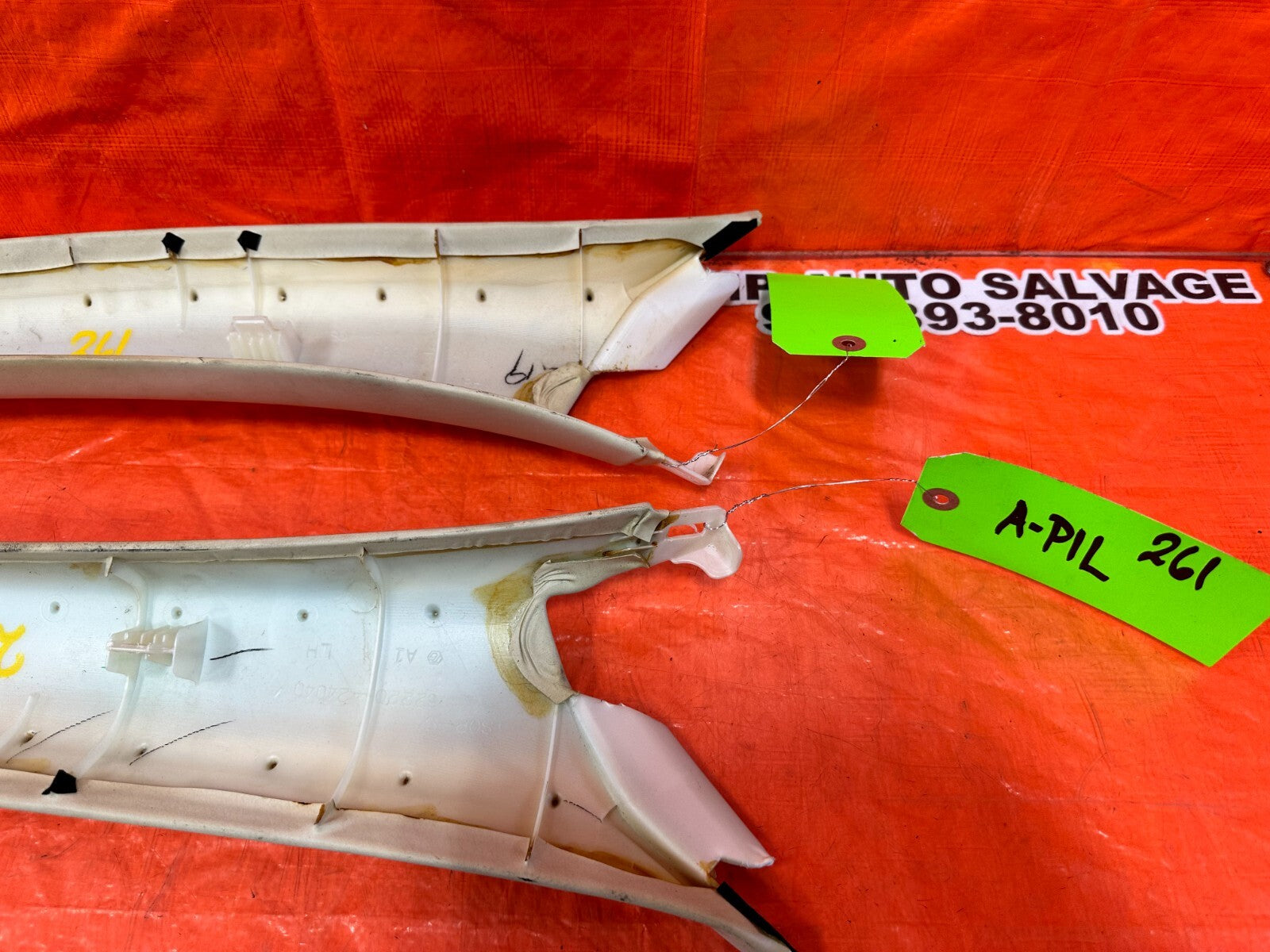 02 05 LEXUS SC430   LEFT & RIGHT A PILLARS   ECRU COLOR   OEM FACTORY #26110