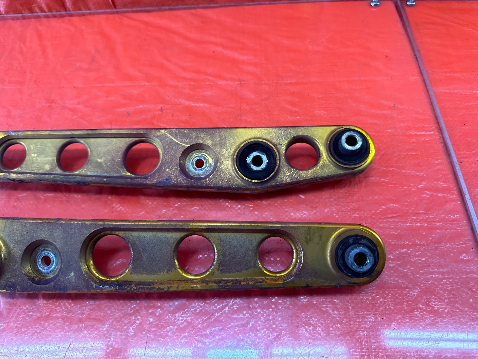 96 00 HONDA CIVIC   ALUMINUM REAR LOWER CONTROL ARMS GOLD COLOR   #2025