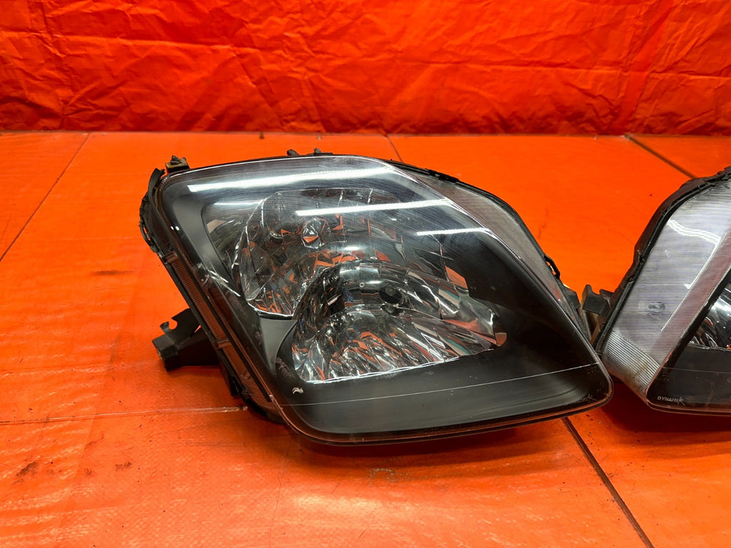 97 01 HONDA PRELUDE 2.2L BLACK HOUSING AFTERMARKET LEFT RIGHT HEADLIGHTS #3369