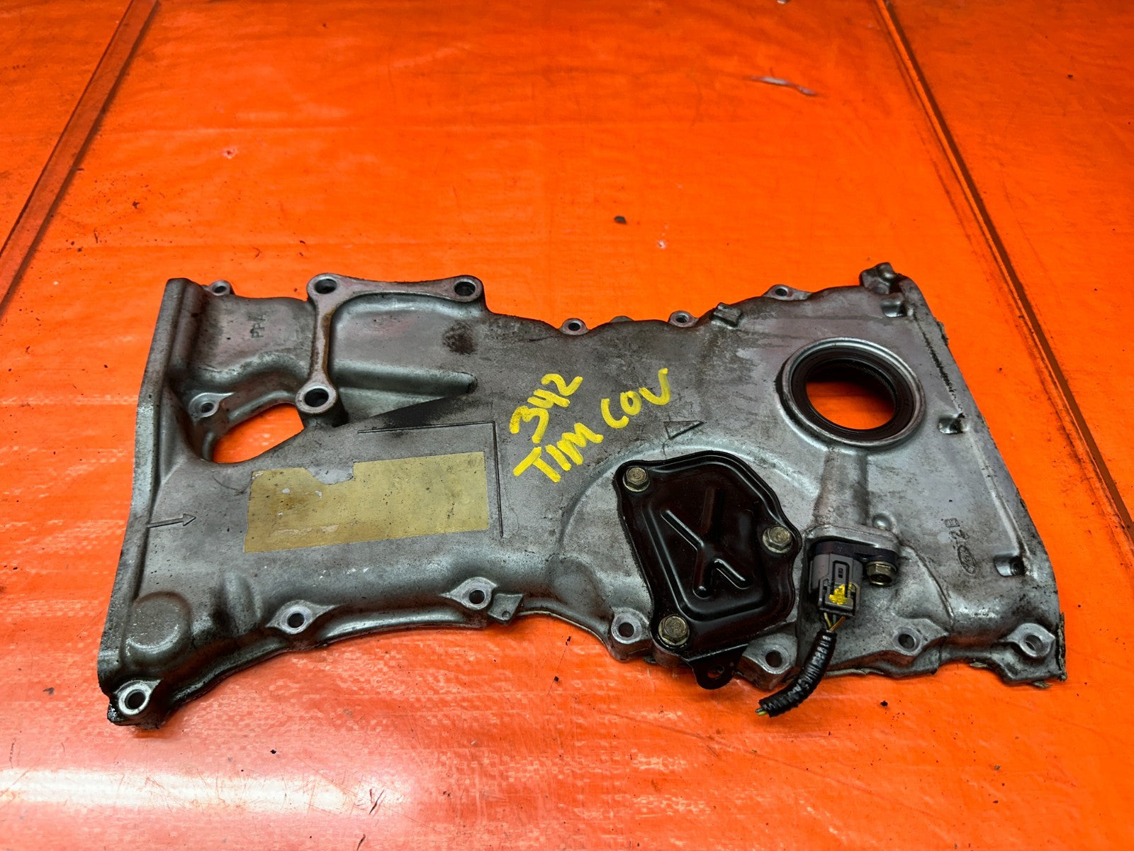 04-05 ACURA TSX 4D 2.4L K24A2 ENGINE TIMING CHAIN COVER ALUMINUM OEM #34210
