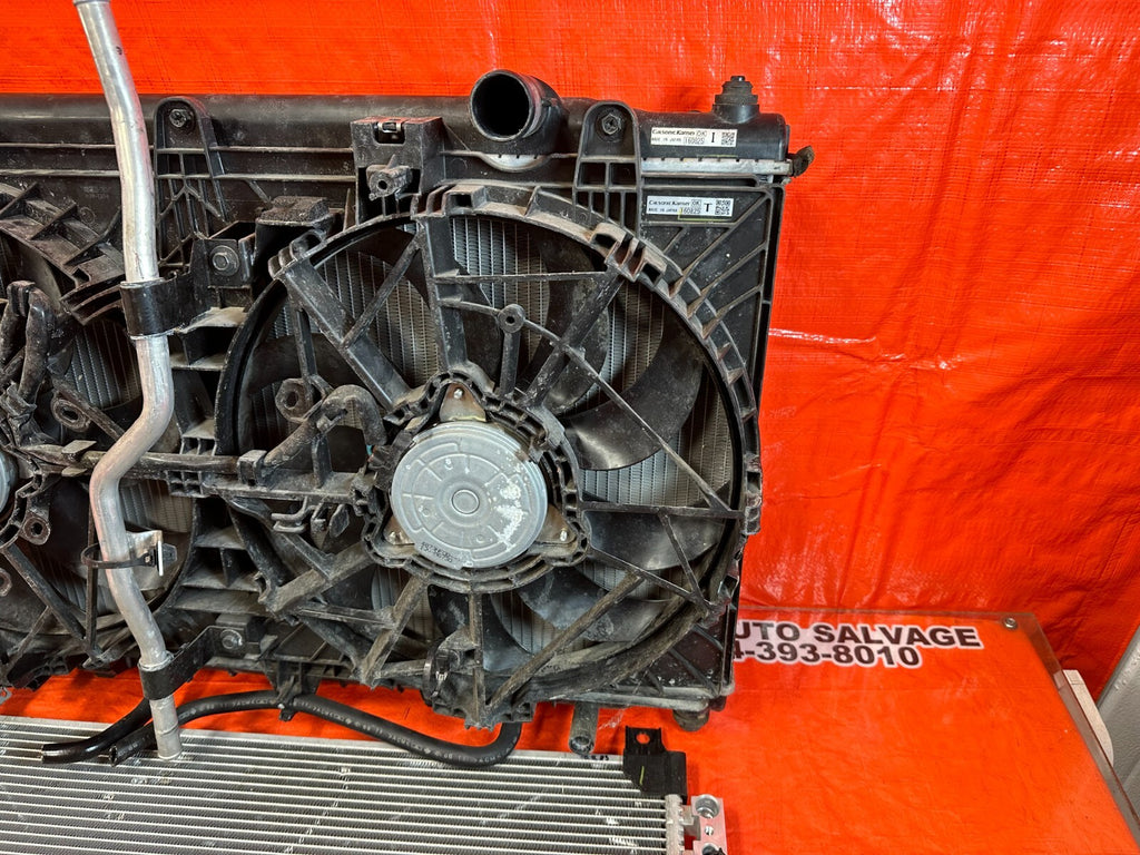 17 20 INFINITI Q60 3.0L 300HP RADIATOR W/ FANS MODULES SHROUD AND CONDENSER OEM9