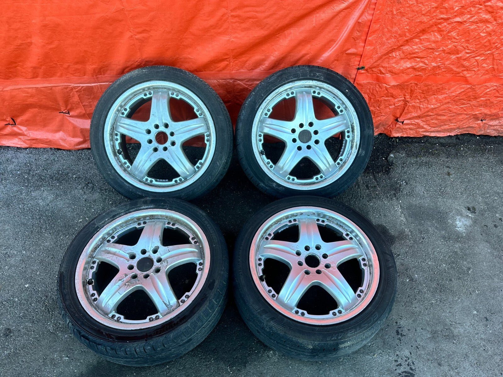92 96 HONDA PRELUDE   5 SPOKE WHEELS AND TIRES   17 INCH   #2730