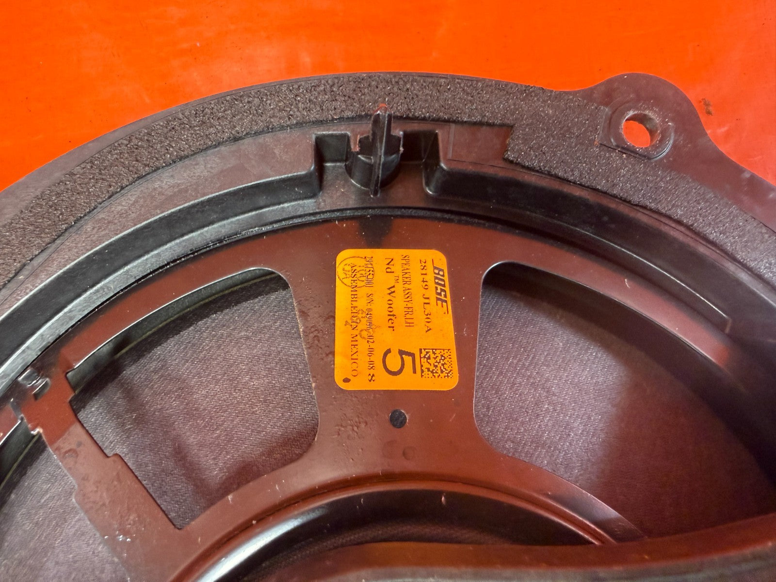 08 15 INFINITI G37 Q60 COUPE  DRIVER LEFT DOOR   BOSE SPEAKER   OEM #3289