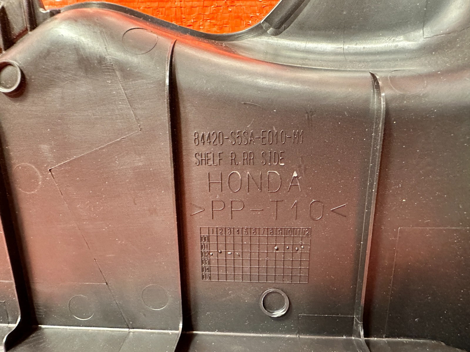 02 05 HONDA CIVIC SI EP3 HATCHBACK   RIGHT UPPER CARGO COVER LINER TRIM OEM 3062