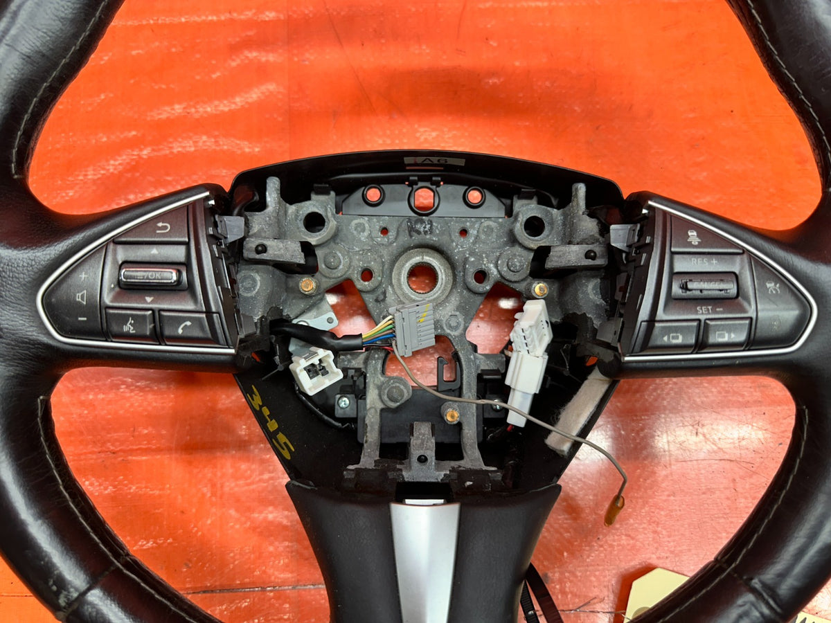 14-15 INFINITI Q50 3.7L AWD LEATHER STEERING WHEEL BARE MOUNTING FRAME OEM #3454