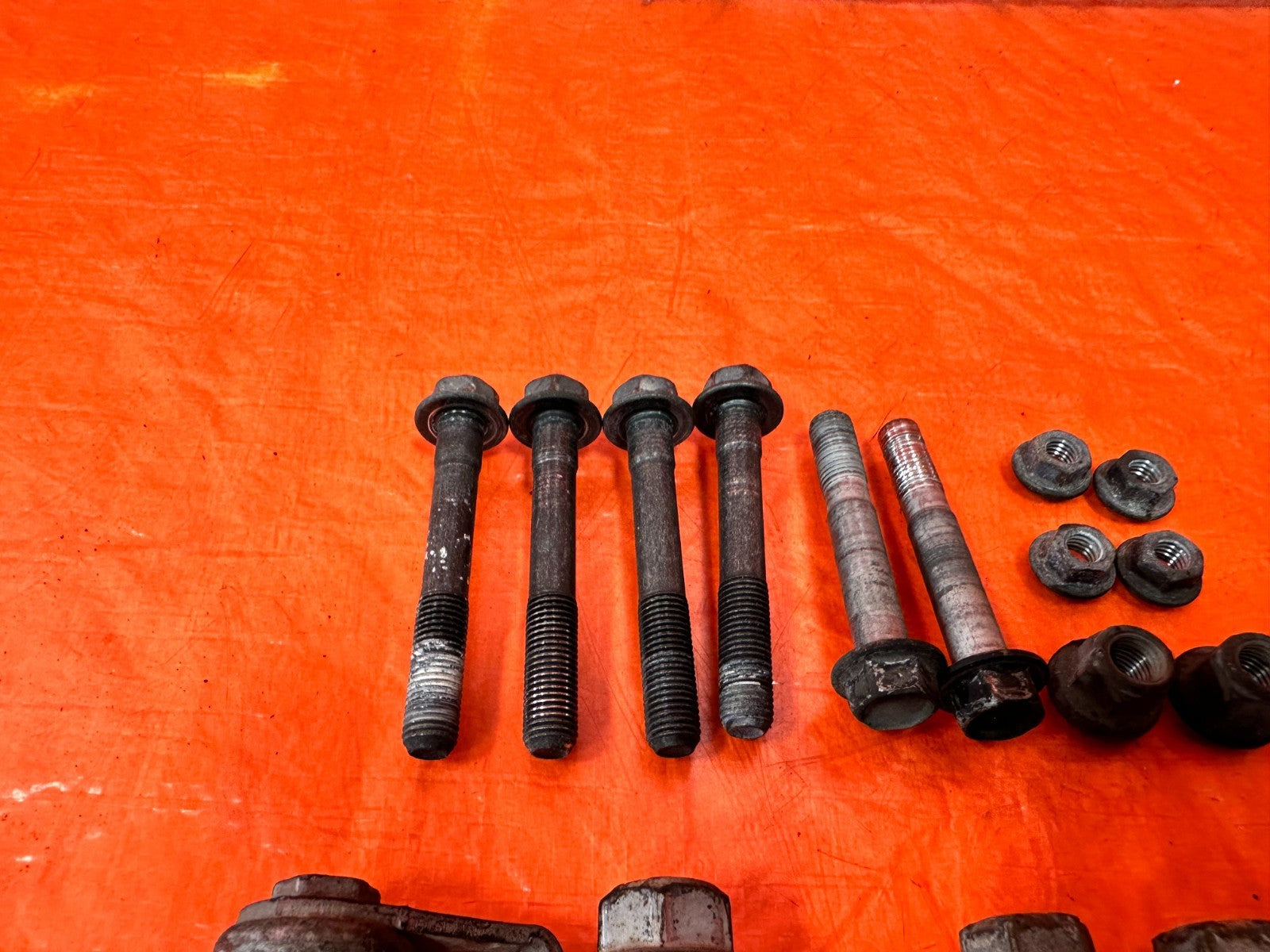 08 15 INFINITI G37 & Q60 FRONT CONTROL ARM BOLTS   UPPER LOWER SPINDLE   OEM 3205
