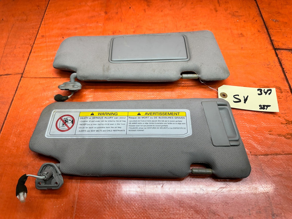 03-08 NISSAN 350Z 2D DRIVER LEFT PASSENGER RIGHT SUN VISORS PAIR SET OEM #3460