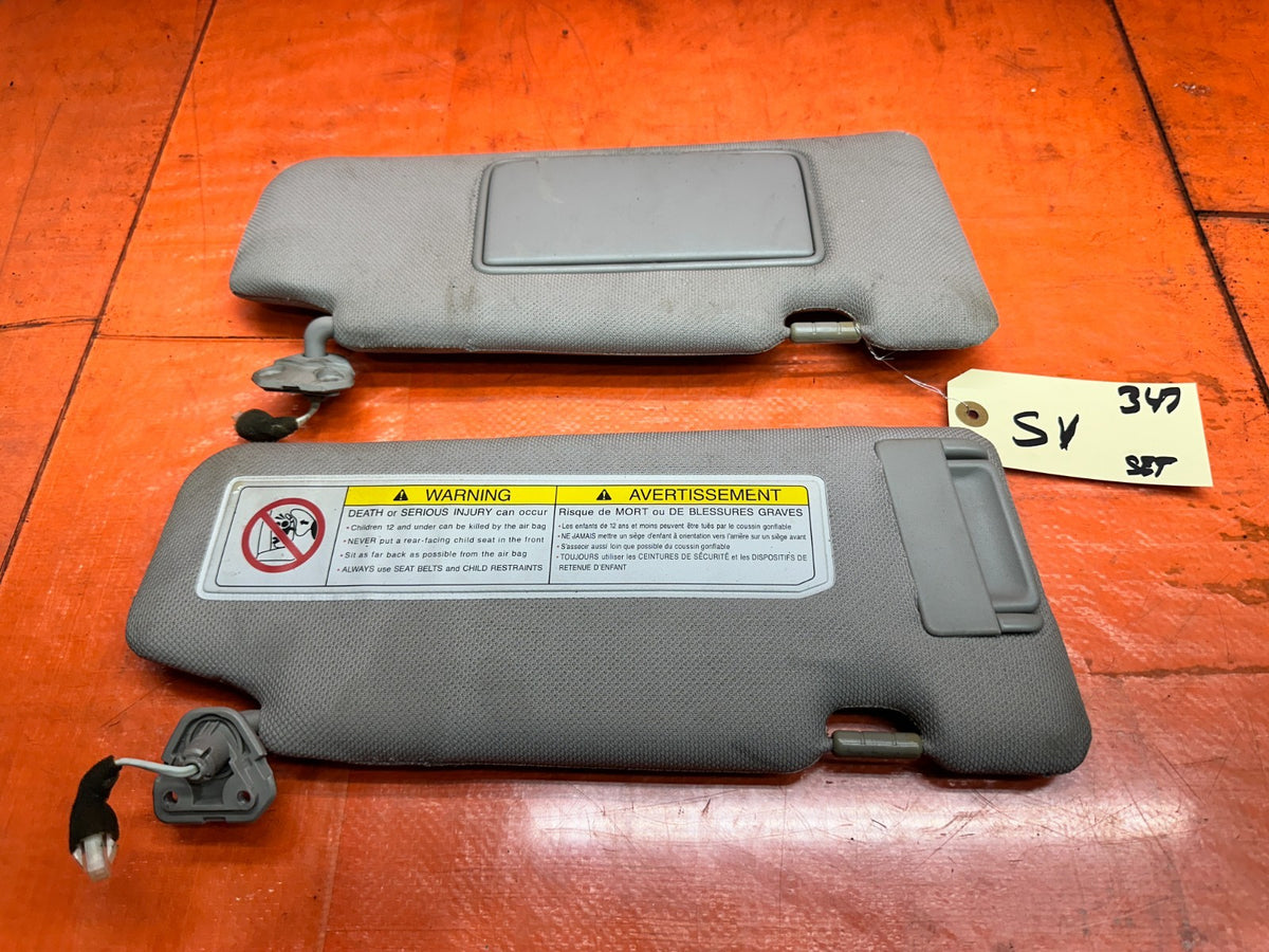 03-08 NISSAN 350Z 2D DRIVER LEFT PASSENGER RIGHT SUN VISORS PAIR SET OEM #3460