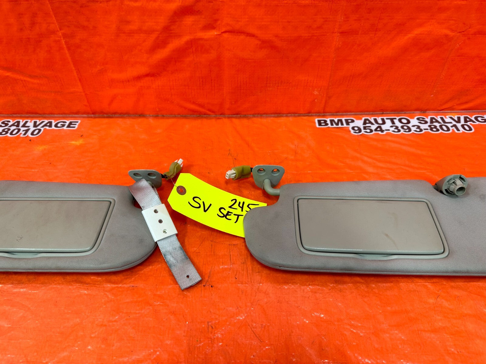 08 15 INFINITI G37 & Q60    LEFT AND RIGHT SUN VISORS PAIR SET OEM FACTORY #24515