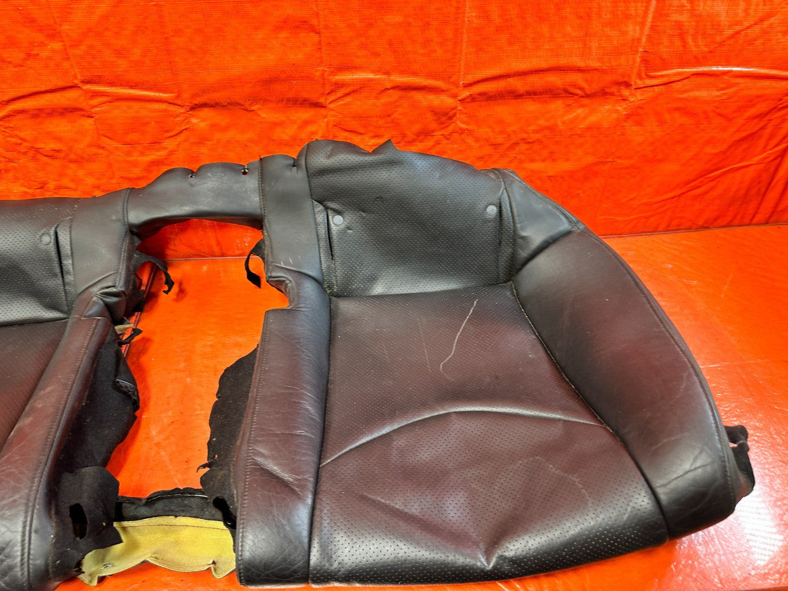 08 09 INFINITI G37 COUPE SPORT REAR LOWER SEAT BLACK LEATHER COVER SKIN OEM 3112