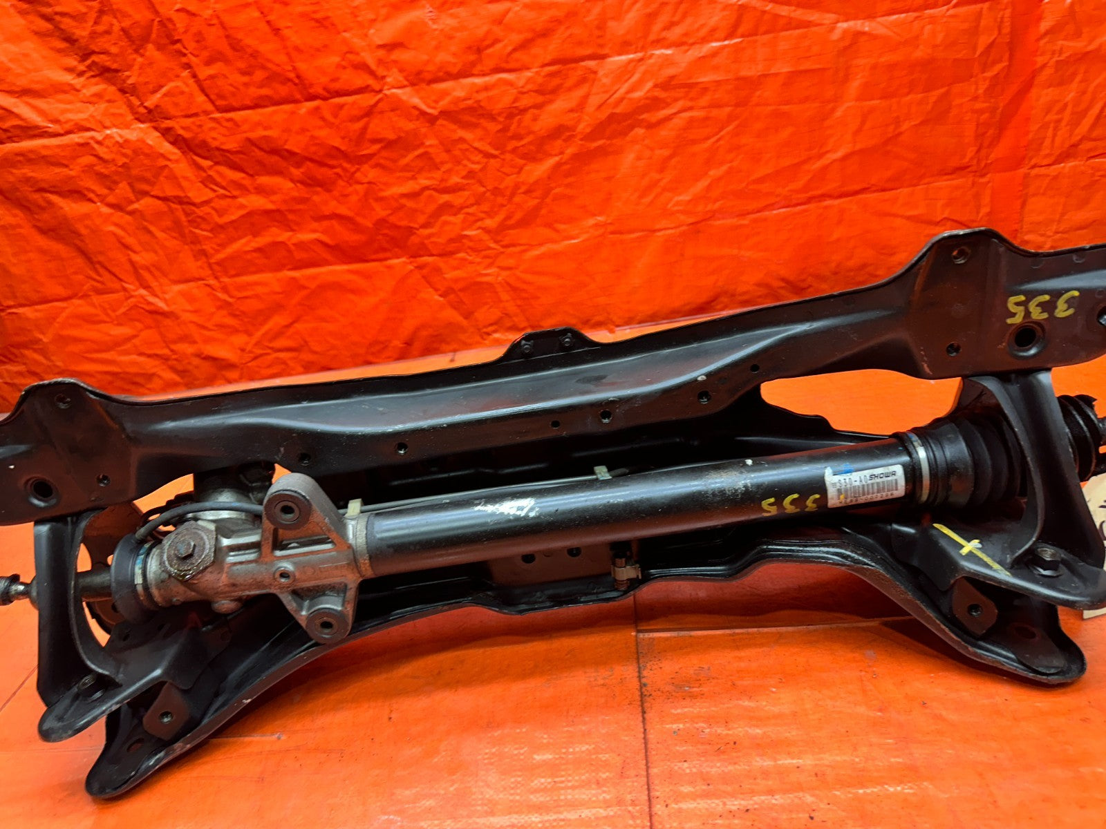 97 01 HONDA PRELUDE 2.2L FRONT SUBFRAME K MEMBER W/ POWER STEERING RACK OEM #33520