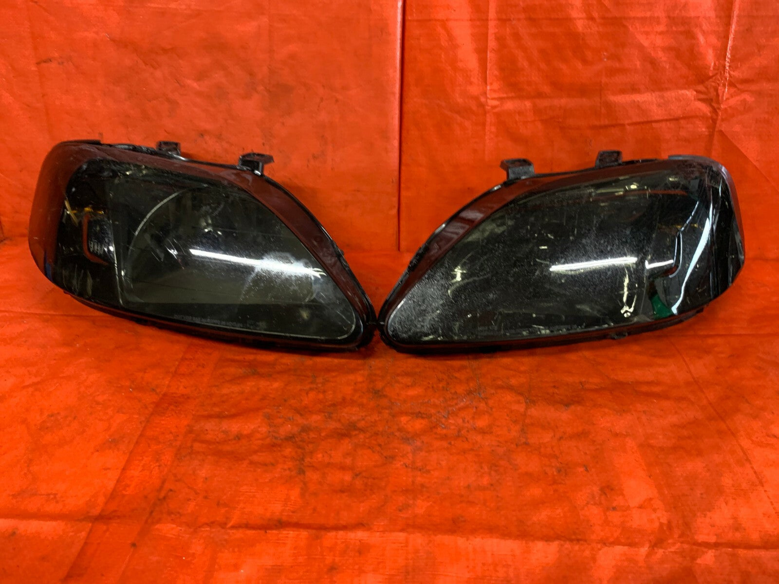 99 00 HONDA CIVIC SI EM1   BLACKED OUT HEADLIGHT HEADLAMP SET HEADLIGHTS 1