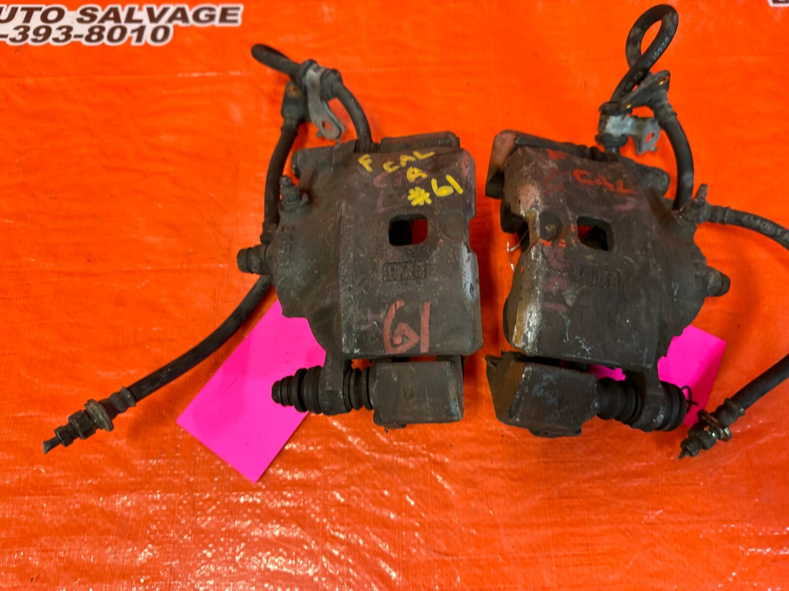 90 91 HONDA CRX BASE MODEL   FRONT BRAKE CALIPER SET CALIPERS LEFT RIGHT OEM #619