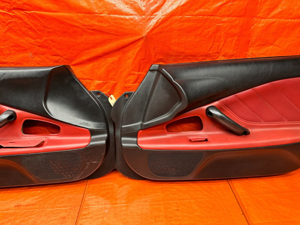 00 03 HONDA S2000 AP1 2.0L BLACK RED INTERIOR DOOR PANELS CARDS LEFT RIGHT #33713
