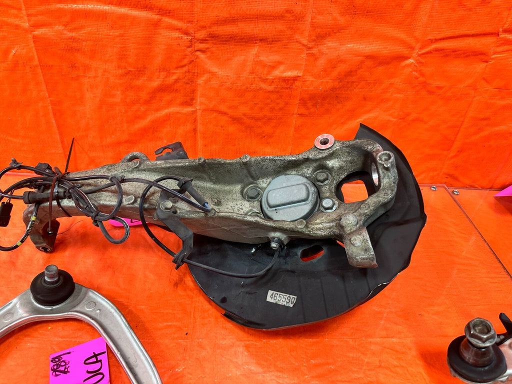 14 20 INFINITI Q50 DRIVER LEFT FRONT SPINDLE KNUCKLE W/ UPPER LOWER ARMS OEM 28919