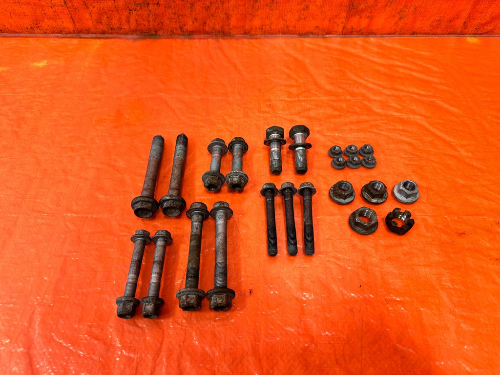 08 15 INFINITI G37 & Q60 FRONT CONTROL ARM BOLTS   UPPER LOWER SPINDLE   OEM 3281