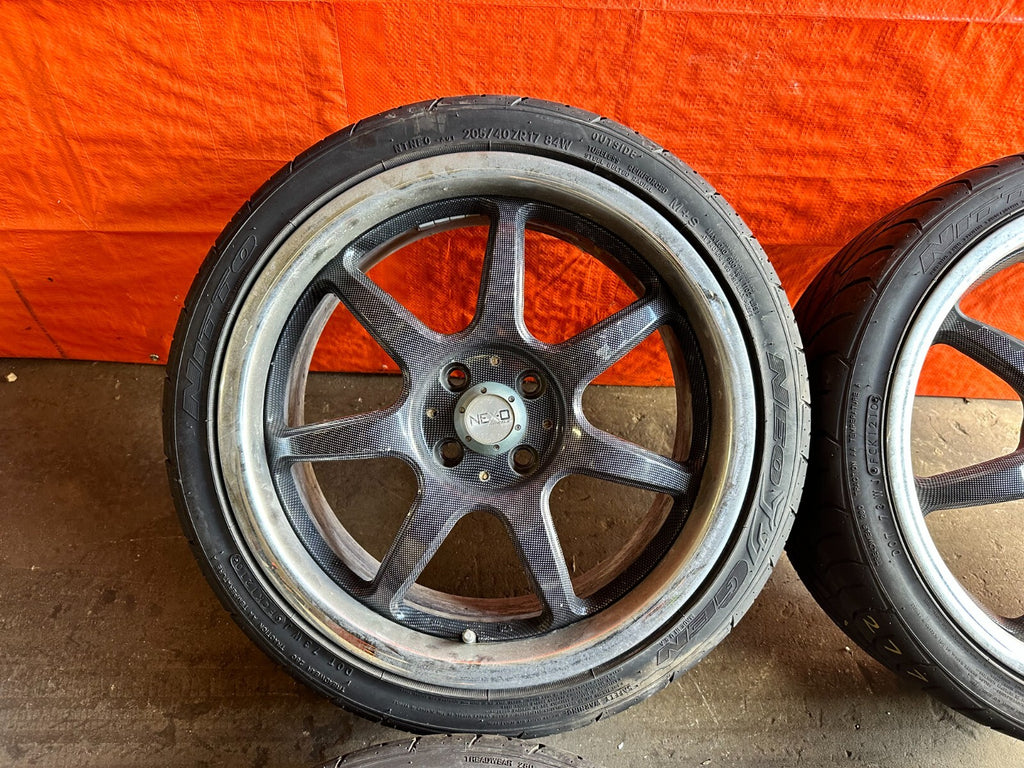 88 91 HONDA CRX   4x100   17x7   NEX O NEX 0 RACING WHEELS W/ NITTO TIRES   2775