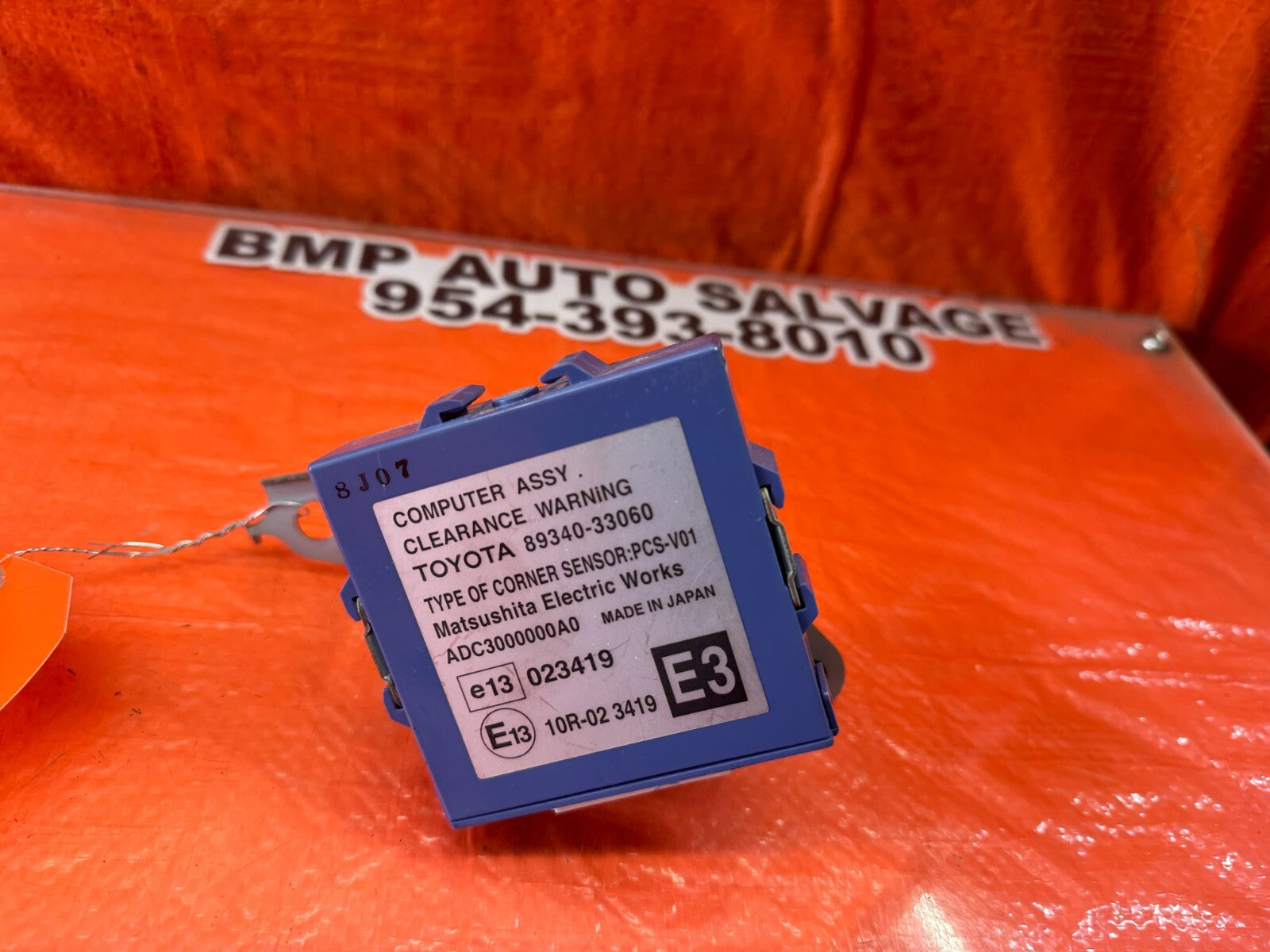 07 12 LEXUS ES350   CLEARENCE WARNING COMPUTER   8934033060  OEM #2444