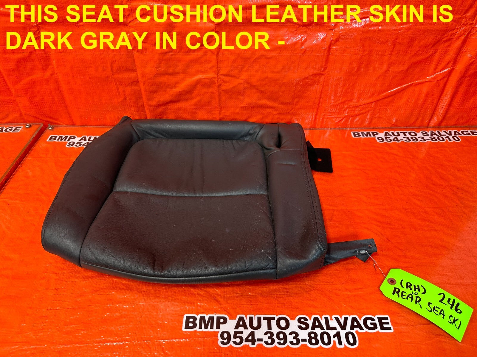 98 01 ACURA INTEGRA 2D GRAY RIGHT LOWER UPPER SEAT LEATHER SKIN OEM 2460