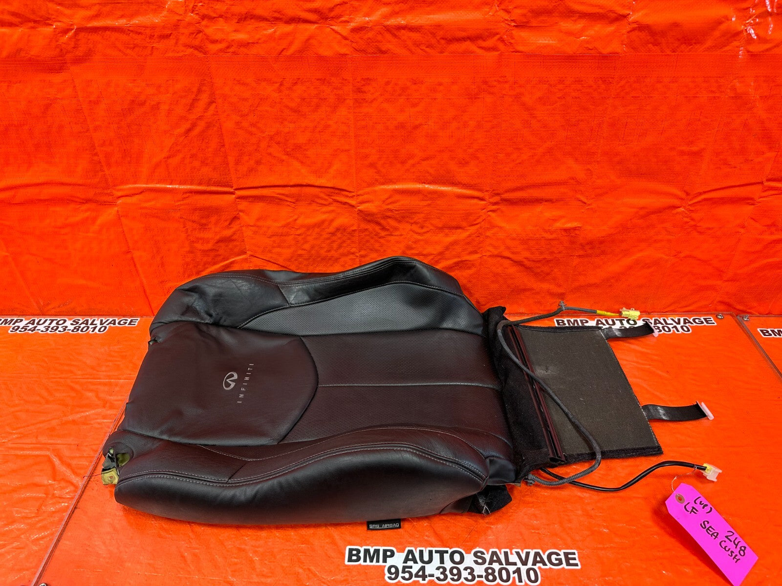 08/09 INFINITI G37 COUPE SPORT PASSENGER RIGHT FRONT UPPER SEAT LEATHER SKIN OEM0