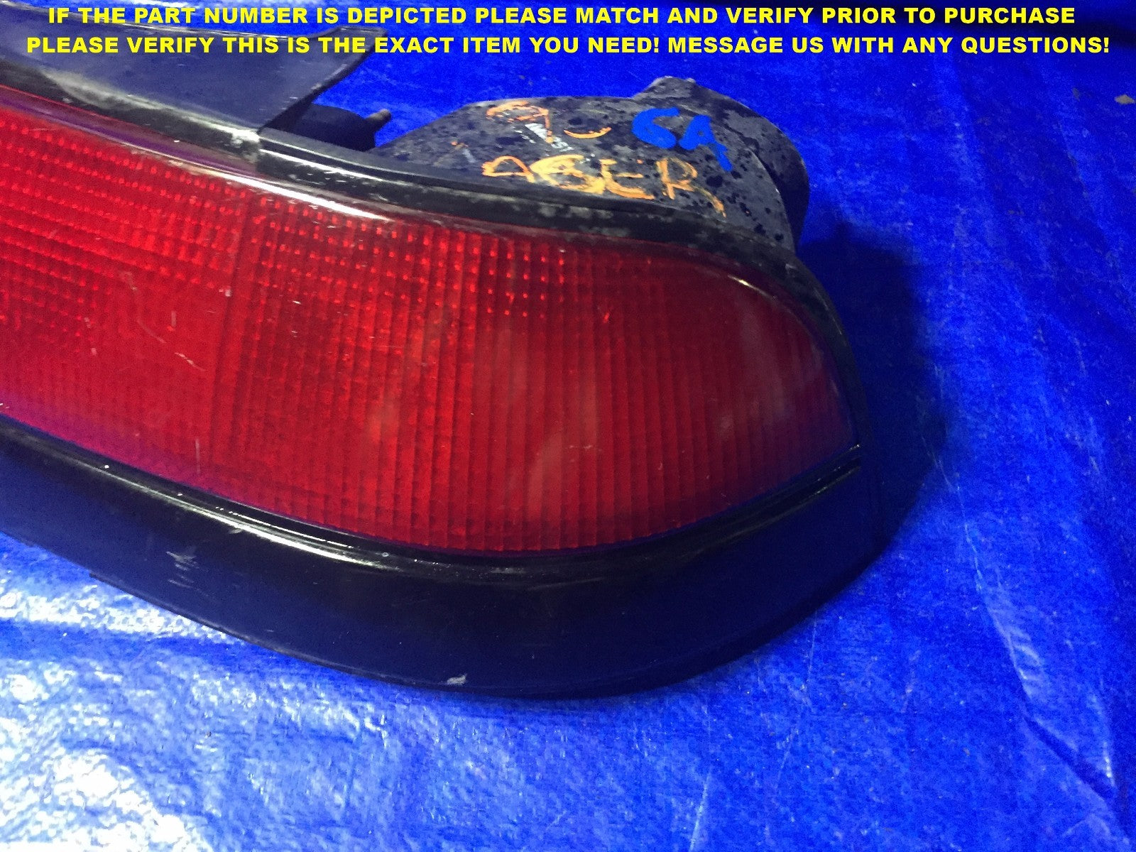 OEM 1990 1991 PLYMOUTH LASER PASSENGER RIGHT TAIL LIGHT R RH 90 91 BLACK #6A3