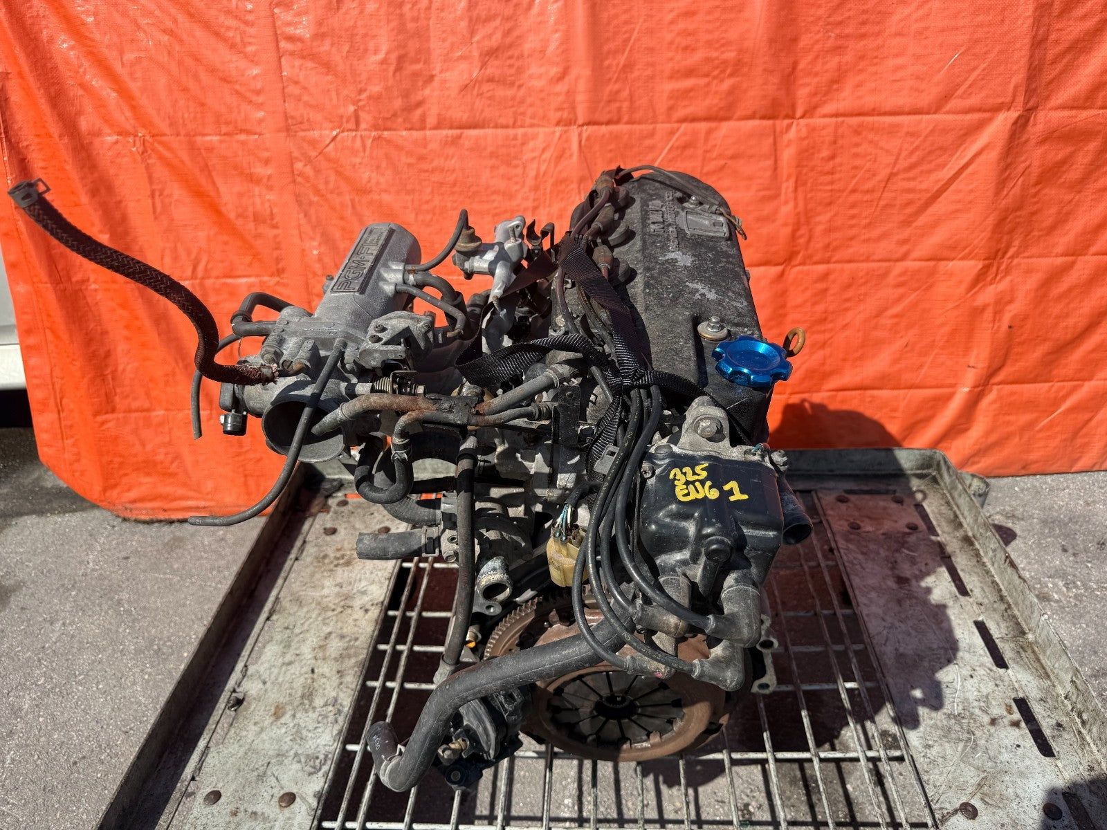 88 91 HONDA CIVIC SI   D16A6 D16A D16   ENGINE MOTOR LONG BLOCK   COMP TEST 18016