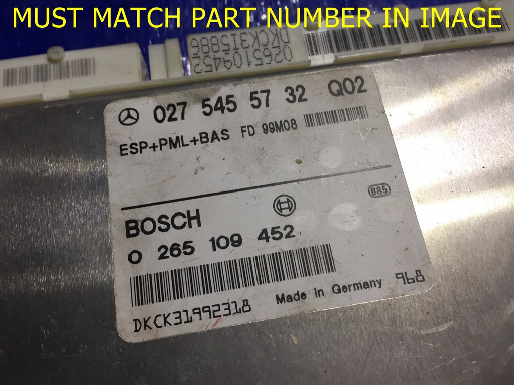 1998 1999 2000 2001 2002 Mercedes Benz E430 *0265109452* ESP+PML+BAS Module1