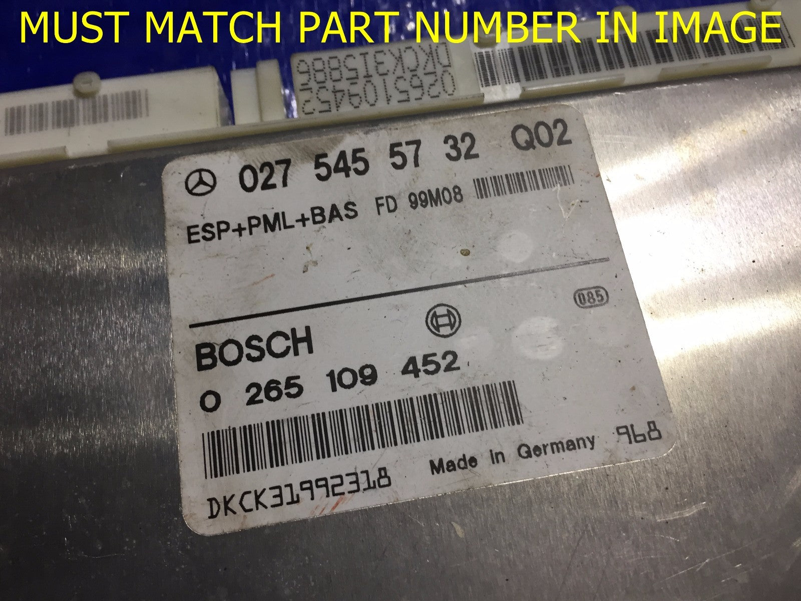 1998 1999 2000 2001 2002 Mercedes Benz E430 *0265109452* ESP+PML+BAS Module1