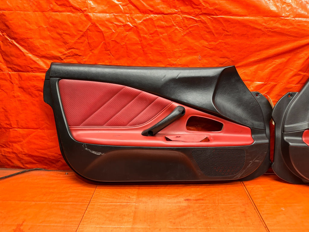 00 03 HONDA S2000 AP1 2.0L BLACK RED INTERIOR DOOR PANELS CARDS LEFT RIGHT #33719