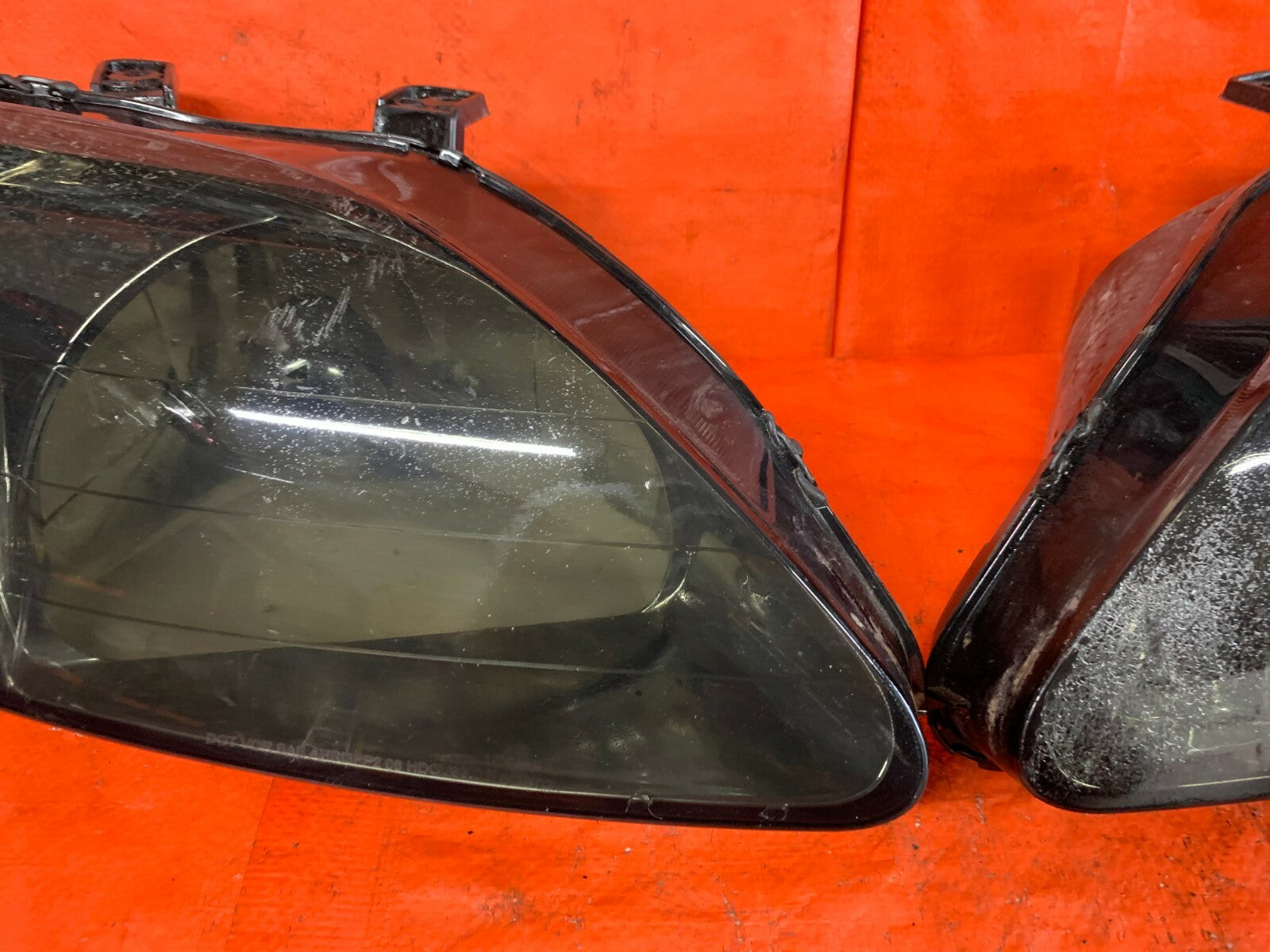99 00 HONDA CIVIC SI EM1   BLACKED OUT HEADLIGHT HEADLAMP SET HEADLIGHTS 6