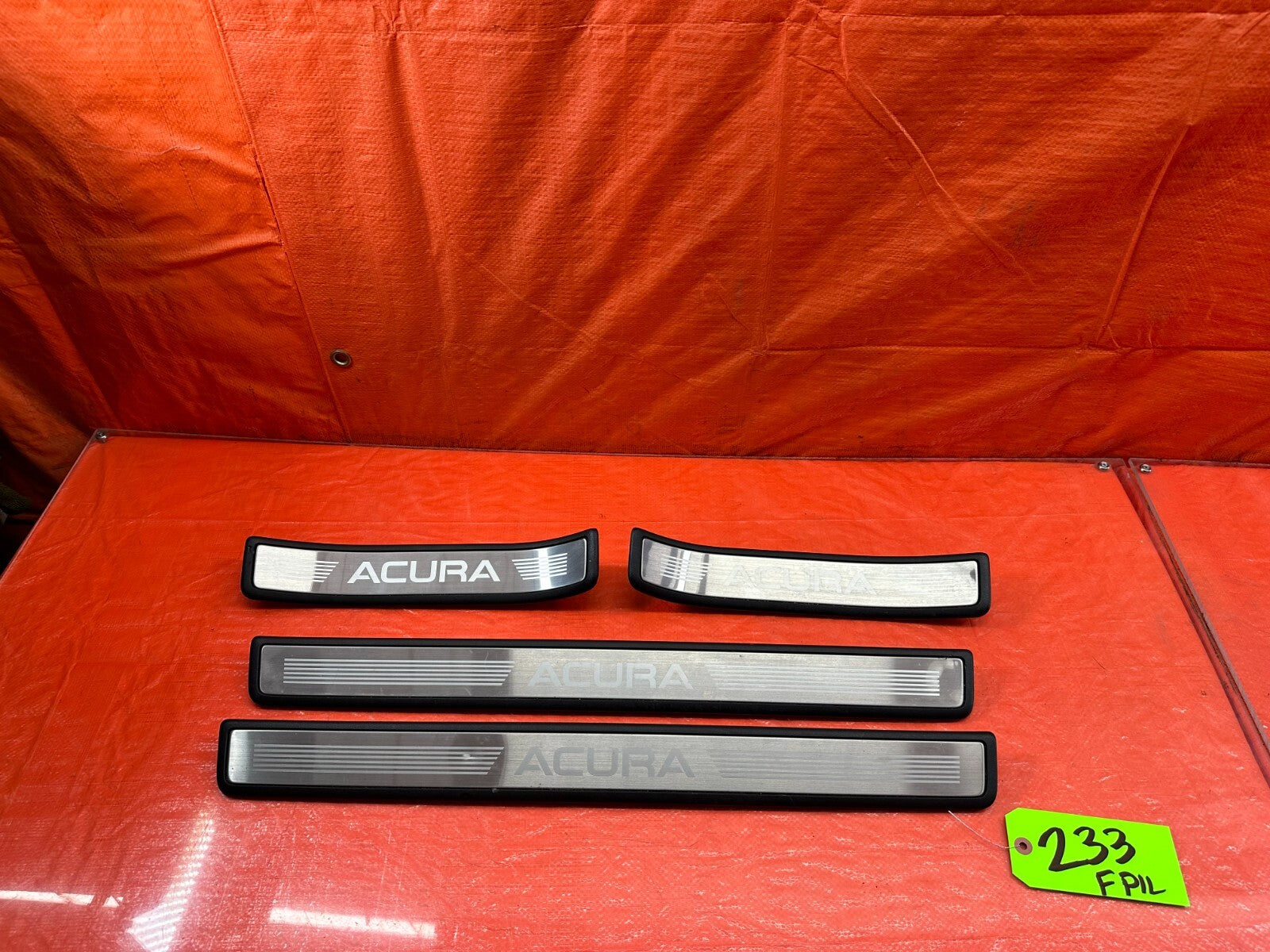 09 14 ACURA TSX   FLOOR PILLAR SCUFF PLATE SET LEFT RIGHT FRONT REAR   OEM #2337