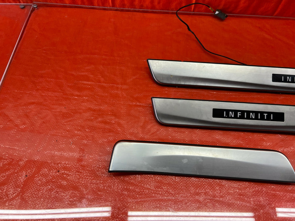 14 15 INFINITI Q50 ILLUMINATING LED SCUFF PLATE FLOOR PILLAR SET FRONT REAR OEM7