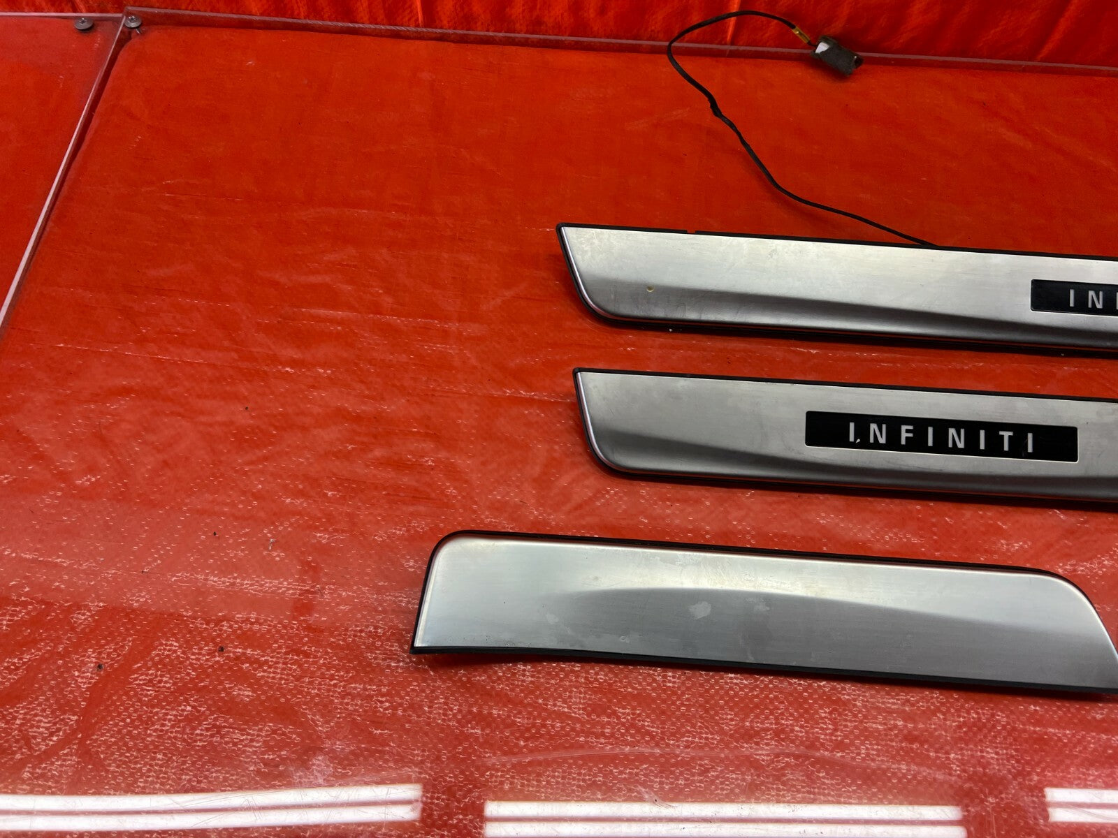 14 15 INFINITI Q50 ILLUMINATING LED SCUFF PLATE FLOOR PILLAR SET FRONT REAR OEM7