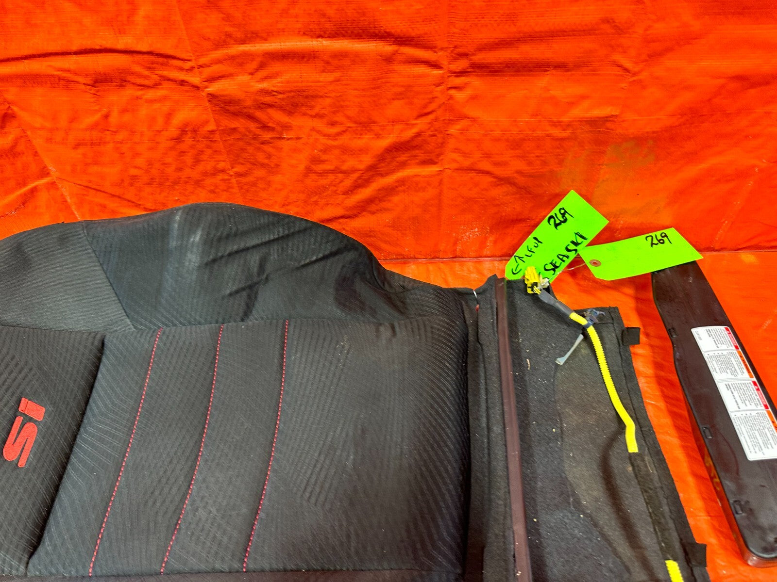 2013 13 HONDA CIVIC SI 2D COUPE DRIVER LEFT FRONT UPPER SEAT COVER SKIN OEM 2696