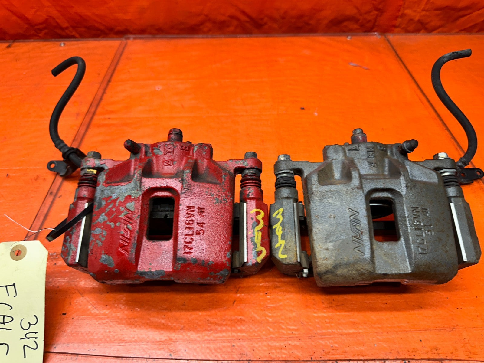 04-08 ACURA TSX 4D 2.4L K24A2 FRONT BRAKE CALIPERS BRACKETS DRIVER PASSENGER #349