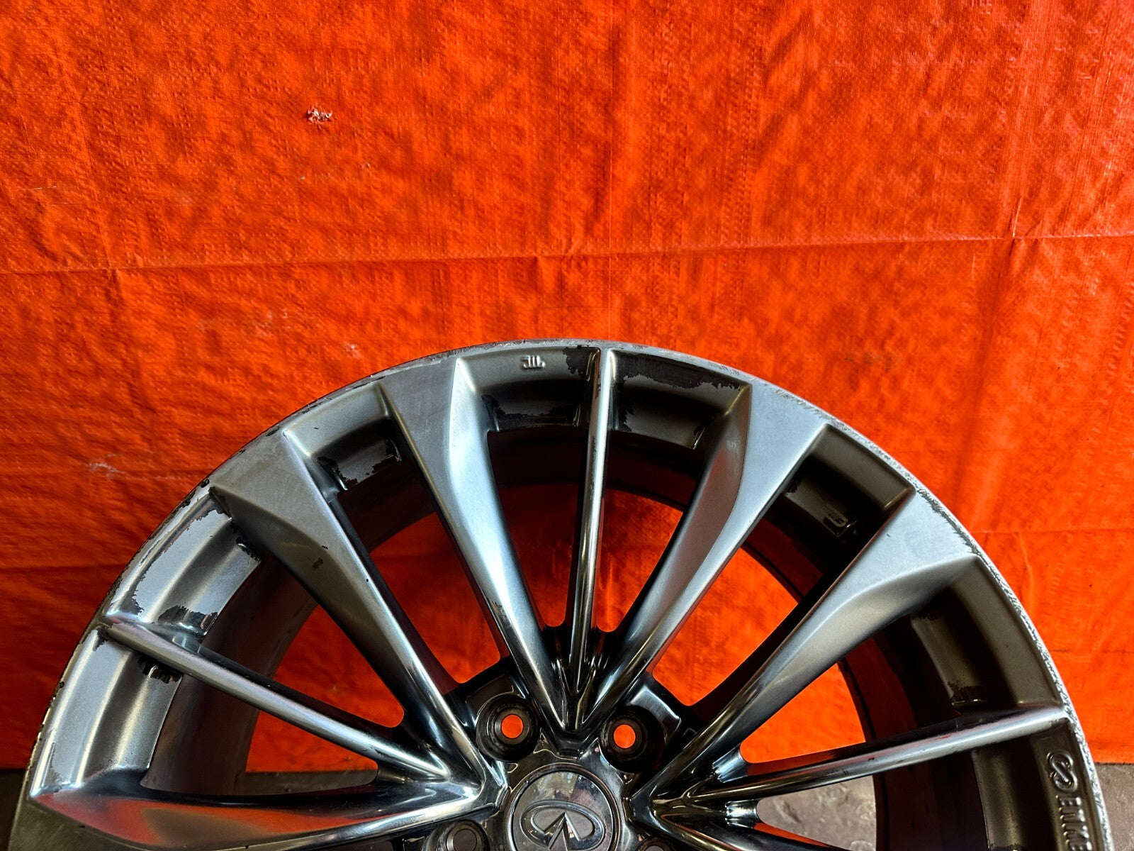 08 15 INFINITI G37 Q60 15 SPOKE ENKEI MODEL   REAR WHEEL RIM   OEM FACTORY 2781