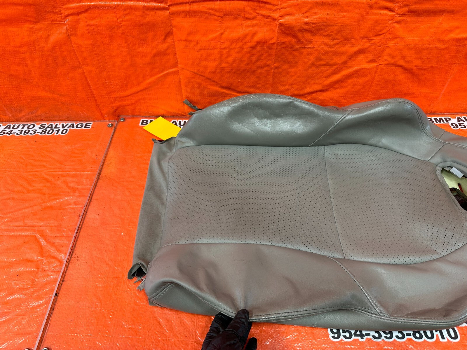 02 04 ACURA RSX   GRAY   RIGHT FRONT UPPER SEAT SKIN LEATHER COVER OEM 2541